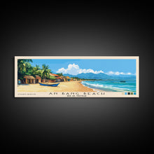 Load image into Gallery viewer, An Bang Beach, Hoi An, Vietnam Panoramic Beach Print, Vacation Gift, Hoi An, Vietnam Wall Art, Framed Canvas Print, Framed Beach Painting
