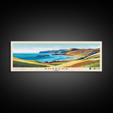 Load image into Gallery viewer, Anakena, Chile Panoramic Print, Vacation Gift, Chile Wall Art, Beach Painting, Beach Decor, Beach Or Lakehouse Art