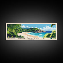 Load image into Gallery viewer, Anse Georgette, Seychelles Panoramic Beach Print, Vacation Gift, Seychelles Wall Art, Framed Canvas Print, Framed Beach Painting