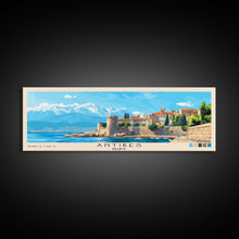 Load image into Gallery viewer, Antibes, France Panoramic Beach Print, Vacation Gift, France Wall Art, Beach Painting, Beach Decor, Beach Painting