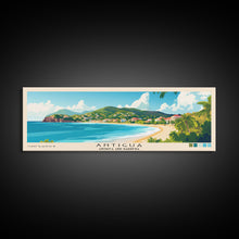 Load image into Gallery viewer, Antigua, Antigua and Barbuda Panoramic Print, Vacation Gift, Antigua and Barbuda Wall Art, Beach Painting, Beach Decor, Large Wall Art, Wood Frame Art