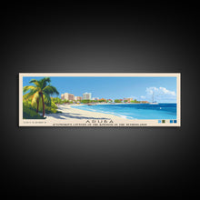 Load image into Gallery viewer, Aruba, autonomous country of the Kingdom of the Netherlands Panoramic Print, Vacation Gift, autonomous country of the Kingdom of the Netherlands Wall Art, Beach Painting, Beach Decor, Large Wall Art, Wood Frame Art