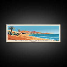 Load image into Gallery viewer, Beaches of Isla de Providencia, Colombia Panoramic Print, Vacation Gift, Colombia Wall Art, Beach Painting, Beach Decor, Large Wall Art, Wood Frame Art