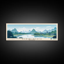 Load image into Gallery viewer, Bečići Beach, Montenegro Panoramic Print, Vacation Gift, Montenegro Wall Art, Beach Painting, Beach Decor, Beach Or Lakehouse Art