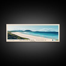 Load image into Gallery viewer, Berneray Sands, Scotland Panoramic Print, Vacation Gift, Scotland Wall Art, Beach Painting, Beach Decor, Large Wall Art, Wood Frame Art