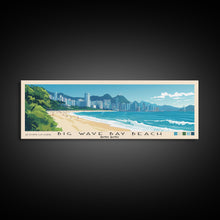 Load image into Gallery viewer, Big Wave Bay Beach, Hong Kong Panoramic Print, Vacation Gift, Hong Kong Wall Art, Beach Painting, Beach Decor, Beach Or Lakehouse Art