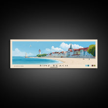 Carregar imagem no visualizador da galeria, Binz Beach, Germany Panoramic Print, Vacation Gift, Germany Wall Art, Beach Painting, Beach Decor, Large Wall Art, Wood Frame Art