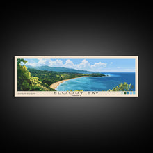 Load image into Gallery viewer, Bloody Bay, Jamaica Panoramic Beach Print, Vacation Gift, Jamaica Wall Art, Beach Painting, Beach Decor, Beach Painting