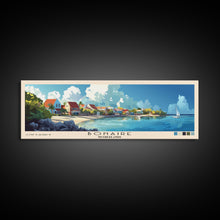 Load image into Gallery viewer, Bonaire, Netherlands Panoramic Beach Print, Vacation Gift, Netherlands Wall Art, Framed Canvas Print, Framed Beach Painting