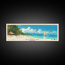 Load image into Gallery viewer, Boracay, Philippines Panoramic Print, Vacation Gift, Philippines Wall Art, Beach Painting, Beach Decor, Large Wall Art, Wood Frame Art