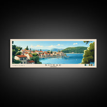 Load image into Gallery viewer, Borak, Croatia Panoramic Beach Print, Vacation Gift, Croatia Wall Art, Framed Canvas Print, Framed Beach Painting