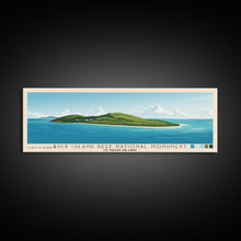 Carregar imagem no visualizador da galeria, Buck Island Reef National Monument, US Virgin islands Panoramic Beach Print, Vacation Gift, US Virgin islands Wall Art, Framed Canvas Print, Framed Beach Painting