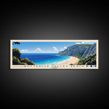 Carregar imagem no visualizador da galeria, Butterfly Valley Beach, Turkey Panoramic Print, Vacation Gift, Turkey Wall Art, Beach Painting, Beach Decor, Large Wall Art, Wood Frame Art