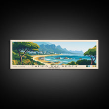 Carregar imagem no visualizador da galeria, Camps Bay Beach, South Africa Panoramic Beach Print, Vacation Gift, South Africa Wall Art, Framed Canvas Print, Framed Beach Painting
