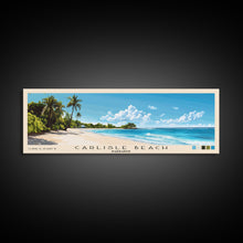 Carregar imagem no visualizador da galeria, Carlisle Beach, Barbados Panoramic Beach Print, Vacation Gift, Barbados Wall Art, Framed Canvas Print, Framed Beach Painting
