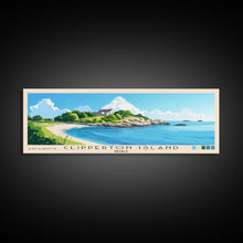 Load image into Gallery viewer, Clipperton Island, France Panoramic Print, Vacation Gift, France Wall Art, Beach Painting, Beach Decor, Large Wall Art, Wood Frame Art