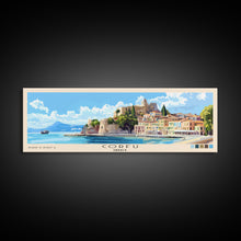 Load image into Gallery viewer, Corfu, Greece Panoramic Print, Vacation Gift, Greece Wall Art, Vacation Wall Art, Vacatation Memories, Beach Decor, Beach Or Lakehouse Art