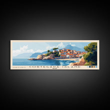 Load image into Gallery viewer, Cortegada Island, Spain Panoramic Beach Print, Vacation Gift, Spain Wall Art, Beach Painting, Beach Decor, Beach Painting