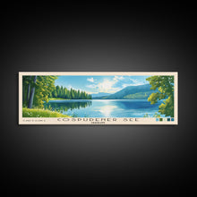 Load image into Gallery viewer, Cospudener See, Germany Panoramic Print, Vacation Gift, Germany Wall Art, Beach Painting, Beach Decor, Large Wall Art, Wood Frame Art