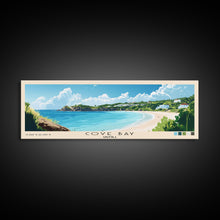 Load image into Gallery viewer, Cove Bay, Anguila Panoramic Beach Print, Vacation Gift, Anguila Wall Art, Framed Canvas Print, Framed Beach Painting