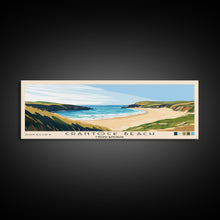 Load image into Gallery viewer, Crantock Beach, United Kingdom Panoramic Beach Print, Vacation Gift, United Kingdom Wall Art, Framed Canvas Print, Framed Beach Painting