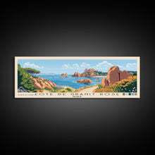 Cargar imagen en el visor de la galería, Côte de Granit Rose, France Panoramic Beach Print, Vacation Gift, France Wall Art, Beach Painting, Beach Decor, Beach Painting