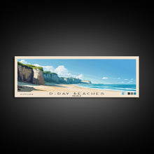 Carregar imagem no visualizador da galeria, D-Day beaches, France Panoramic Beach Print, Vacation Gift, France Wall Art, Framed Canvas Print, Framed Beach Painting