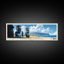 Load image into Gallery viewer, Easter Island, Chile Panoramic Print, Vacation Gift, Chile Wall Art, Beach Painting, Beach Decor, Beach Or Lakehouse Art