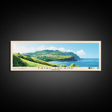 Carregar imagem no visualizador da galeria, Faial Island, Portugal Panoramic Print, Vacation Gift, Portugal Wall Art, Beach Painting, Beach Decor, Large Wall Art, Wood Frame Art