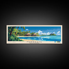 Cargar imagen en el visor de la galería, Fakarava, French Polynesia Panoramic Beach Print, Vacation Gift, French Polynesia Wall Art, Framed Canvas Print, Framed Beach Painting