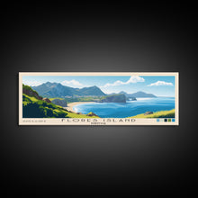 Carregar imagem no visualizador da galeria, Flores Island, Portugal Panoramic Print, Vacation Gift, Portugal Wall Art, Beach Painting, Beach Decor, Large Wall Art, Wood Frame Art