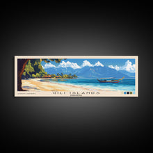 Carregar imagem no visualizador da galeria, Gili Islands, Indonesia Panoramic Print, Vacation Gift, Indonesia Wall Art, Beach Painting, Beach Decor, Beach Or Lakehouse Art
