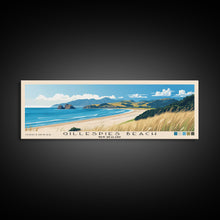 Load image into Gallery viewer, Gillespies Beach, New Zealand Panoramic Beach Print, Vacation Gift, New Zealand Wall Art, Framed Canvas Print, Framed Beach Painting