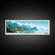 Load image into Gallery viewer, Zhoushan, China Panoramic Beach Print, Vacation Gift, China Wall Art, Beach Painting, Beach Decor, Beach Painting