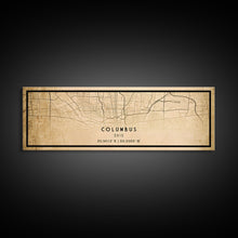 Load image into Gallery viewer, Columbus Panoramic vintage map print poster or framed canvas, Ohio map print poster canvas, Columbus city map print poster canvas