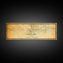 Load image into Gallery viewer, Panoramic Portland Oregon Street Map, Framed Canvas Art, Oregon United States Road Map Wall Art, Office Wall Art, Wall Decor for Office