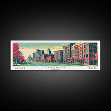 Load image into Gallery viewer, Chicago Illinois Panoramic Travel Poster Canvas Print