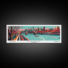 Cargar imagen en el visor de la galería, Chicago Illinois Panoramic Travel Poster Canvas Print