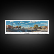 Carregar imagem no visualizador da galeria, Victorville California Panoramic Wall Art, Framed Canvas Print, Retro Style Travel Poster, Unique Home Decor, Artistic Office Piece, Original Gift