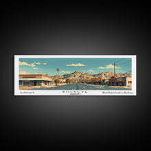 Carregar imagem no visualizador da galeria, Buckeye Arizona Panoramic Painting, Mid Century Modern Framed Canvas Print, Retro Pop Art Travel Poster, Office Wall Art Decor, City Print