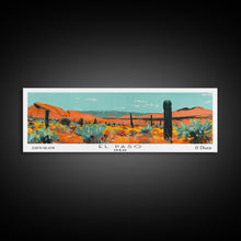 Load image into Gallery viewer, El Paso Texas Panoramic Painting, Mid Century Modern Framed Canvas Print, Retro Pop Art Travel Poster, Living Room Wall Decor