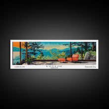 Carregar imagem no visualizador da galeria, Eugene Oregon Panoramic Art, Mid Century Modern Framed Canvas Print, Retro Pop Art Travel Poster, Office Wall Decor