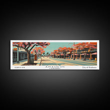 Load image into Gallery viewer, Anaheim California Panoramic Painting, Framed Canvas Print, Mid Century Modern Wall Art, Retro Pop Art Travel Poster, Office Decor, City Art