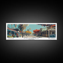 Load image into Gallery viewer, Escondido California Panoramic Painting, Framed Canvas Print, Mid Century Modern Wall Art, Retro Pop Art Travel Poster, Living Room Decor, City Art