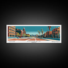 Carregar imagem no visualizador da galeria, Glendale Arizona Panoramic Painting, Mid Century Modern Framed Canvas Print, City Art, Retro Pop Art Travel Poster, Living Room Decor, City Wall Art, Home Office Decor