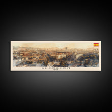 Carregar imagem no visualizador da galeria, Alcorcón Spain Panoramic Travel Poster, Framed Canvas Print or Metal Wall Art, Travel Art, Home Decor, Panoramic Painting, Midcentury Art