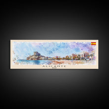 Carregar imagem no visualizador da galeria, Alicante Spain Travel Print Wall Art, Panoramic City Art, Travel Art, Wall Decor, Vacation Gift, Framed Canvas Print Or Metal Art