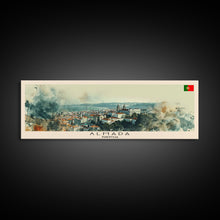 Load image into Gallery viewer, Almada Portugal Travel Art, City Art, Framed Canvas Print or Metal Wall Art, Europe Travel Poster, Panoramic Wall Art, Extra Wide Wall Art