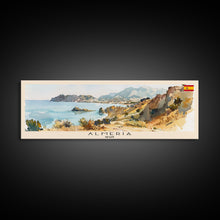 Load image into Gallery viewer, Almeria Spain Panoramic Travel Poster, Framed Canvas Print or Metal Wall Art, Travel Art, Home Decor, Panoramic Painting, Midcentury Art