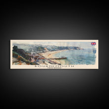 Load image into Gallery viewer, Bournemouth United Kingdom Wall Art, Panoramic Travel Poster, Panoramic Framed Canvas Print, City Wall Art, Wall Hanging Home Decor, Travel Art